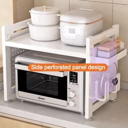 Magnetron Rack - Keuken Plank - Keuken Opslag - Verstelbaar 3-Tier - 51cm - Wit — thumbnail 5