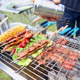 Opvouwbare Houtskool BBQ met Deksel - Draagbare RVS Barbecue voor Buiten — thumbnail 1