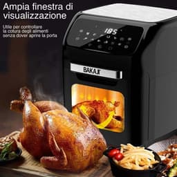 Heteluchtfriteuse - Airfryer Oven - Gezond Koken - 12 Programma's - 12 Liter - Zwart — thumbnail 4