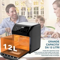 Heteluchtfriteuse - Airfryer Oven - Gezond Koken - 12 Programma's - 12 Liter - Zwart — thumbnail 3