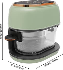 Heteluchtfriteuse Glazen Mand - Airfryer Touchscreen - Gezond Koken - Zichtbare Kookmand - 4 Liter - Groen Zwart — thumbnail 4