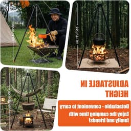 Kampvuur Kookstandaard van Aluminium Legering - Draagbare Grill voor Buiten, Tripod voor Koken en BBQ — thumbnail 2