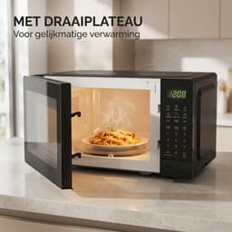 Magnetron 20L - Solo Magnetron 1100W Zwart - 6 Automatische Programma's - Ontdooifunctie - Kinderbeveiliging - LED Display - Draaiplateau — thumbnail 3
