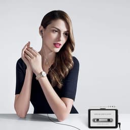 Draagbare Walkman - Cassette Speler - Cassette naar MP3 Converter - USB - Zilver/Zwart - Walkman - Audio Digitizer - Tape Player - Auto Reverse - Hi-Fi - Megabass — thumbnail 3