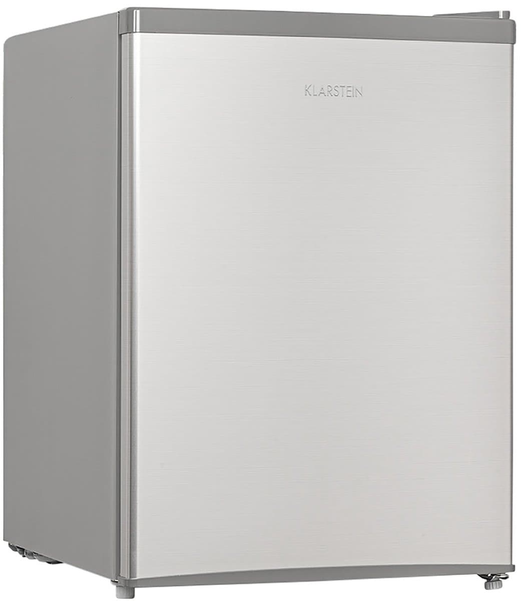Klarstein Cool Kid - Drankenkoelkast, minikoelkast, minibar, 66 liter inhoud, 109 kWh/jaar, vrijstaand, 45 x 63 x 51 cm (B x H x D), 42 dB, grijs / geborsteld roestvrij staal - 66L - voor Bar - Drankkoelkast - Drankenkoeler — afbeelding 1
