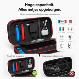 BOTC Case Geschikt voor Nintendo Switch - Beschermhoes - Opbergtas - Portal case - opbergcase - Draagbare Opbergtas Koffer - Zwart — thumbnail 3