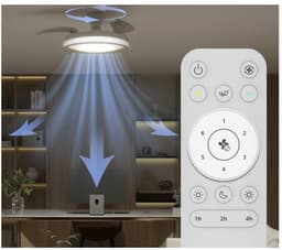 Philips Bliss Plafondventilator met ingebouwde LED-lamp - 3 Intrekbare bladen, diameter: 106cm - 4500 Lumen - Instelbaar wit licht van 2700K tot 6500K - Dimbaar tot 5% - Afstandsbediening - Wit met goud — thumbnail 3