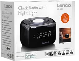 Lenco CR-12BK - Wekkerradio met Dimmerfunctie - Nachtlamp - Zwart — thumbnail 2