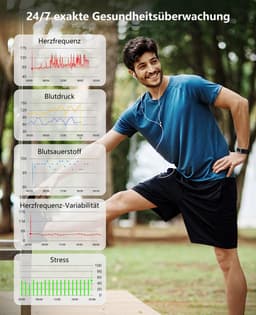 Lichtgewicht fitnessarmband voor 24/7 gezondheidsmonitoring, meer dan 120 sportmodi en slaapanalyse – 1 ATM waterdichte activity tracker met meldingen – zwart — thumbnail 5
