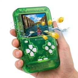 Retro Arcade Spelcomputer - Game Console - 150 Spellen - Mini Speelcomputer met Spelletjes - Handheld voor Vakantie - Onderweg in de Auto - Cadeau Jongens en Meisjes - voor Kinderen Leeftijd 3, 4, 5, 6, 7, 8, 9, 10, 11, 12, 13+ - Silvergear - Groen — thumbnail 1