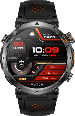 Knobbout GPS Smartwatch 1.7" (4,3 cm) Scherm met LED Zaklamp – 850mAh Batterij | IP68 Waterdicht | Kompas, Hoogtemeter & Barometer | Outdoor Sport Horloge met Bluetooth Bellen - Oranje — thumbnail 3