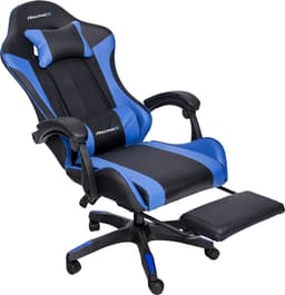 RACINGX - Game Stoel Met Voetsteun- Gaming Stoel - Ergonomische Bureaustoel - Gamestoel - Verstelbaar - Gaming Chair - Zwart/Blauw — thumbnail 5