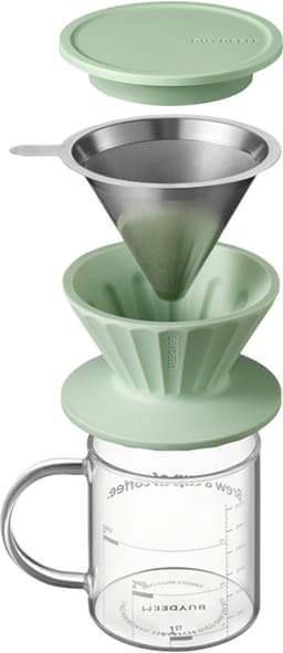BUYDEEM CD1024 - Filterset voor Koffie - Cozy Greenish - Roestvrijstalen Filter - Siliconen Bescherming — thumbnail 3