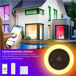 DIMICO - Ventilator - Plafondventilator + Verlichting 50W – RGB LED Plafondlamp met Bluetooth Speaker, Afstandsbediening – Ø50 cm — thumbnail 5