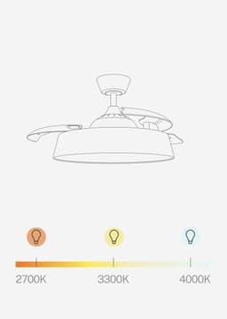 CREATE - Stille plafondventilator 40W (Ø107cm) met intrekbare bladen en LED-licht - Afstandsbediening - 6 snelheden - Programmeerbaar - WIND CLEAR CONTOUR — thumbnail 3