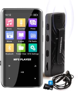 DynaBright - MP3 Speler met Bluetooth - Incl. Oordopjes en 32GB Geheugen - met Clip - MP3/MP4 - Voice Recorder Digitaal - met FM Radio - Zwart — thumbnail 1