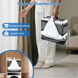 Seth Select Tapijt- en Bekledingsreiniger – Vlekkenreiniger - Tapijtreiniger machine - 16 kPa Krachtige Zuigkracht – Draagbare Vlekkenreiniger met Watertanks 1300 ml / 1900 ml — thumbnail 4