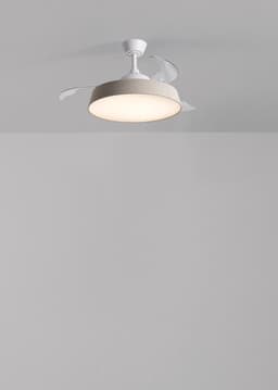 CREATE - Stille plafondventilator 40W (Ø107cm) met intrekbare bladen en LED-licht - Controller voor wandmontage + Afstandsbediening - 6 snelheden - Programmeerbaar - WIND CLEAR CONTOUR — thumbnail 2