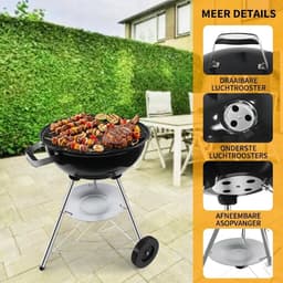 Houtskool BBQ Kogelmodel Met Ventilatieopeningen Barbecue Met Deksel Efficiënt Grillen Voor Meerdere Personen — thumbnail 3