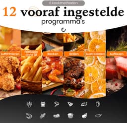 Digitale Airfryer XXL Hetelucht friteuse Sinaopus 8001-8.5L Grote Capaciteit voor 5 Personen-Snelle Opwarming-12 Voorgeprogrammeerde Functies-eenvoudig te reinigen-LED display — thumbnail 5