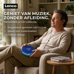Lenco CD-011BU Discman - Draagbare CD Speler met Oordopjes - Blauw — thumbnail 3