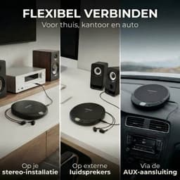 Lenco CD-010 Discman - Draagbare CD Speler met Oordopjes - Zwart — thumbnail 4