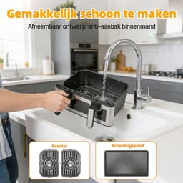 Sinaopus XXL Airfryer 8.5L 905A – Met Dubbele Mand – 12 Kookprogramma’s – Onafhankelijke Snelle Opwarming – Geschikt voor Gezinnen – Kijkvenster – Eenvoudig te Reinigen – Capaciteit voor 4 tot 5 Personen — thumbnail 4