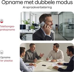 Stelie AI Voice Recorder - Digitale Opname Recorder met AI Transcriptie - 64 GB - 40 Uur Opnameduur - 161 Talen - Geluidsrecorder voor Vergaderingen en Interviews — thumbnail 4