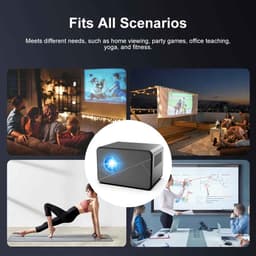 CORE Projector - Draagbare mini beamer - 1080P HD - Bluetooth en WiFi ondersteuning - Videoprojector - Geen HDMI - 40-150 inch - Ingebouwde speaker - 60W - 1280x720dpi - Met afstandsbediening - 2 USB aansluitingen — thumbnail 4