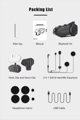 Motorhelm Intercom Met 1080P Full HD Dashcam - Bluetooth Headset - 1000M Bereik - WiFi App Bediening - 64GB Opslag - Noise Cancelling - Voice Control - Waterdicht - FM Radio - 1500mAh Batterij - Ideaal Voor Toerritten & Groepscommunicatie - 2 Stuks — thumbnail 5