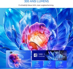 Xnano HM102 Mini Beamer-Thuisbioscoop -Projector 1080P HDR - Beamer met Android 13, 300 ANSI Lumen, 120Hz, 4K Ondersteuning - USB, HDMI, 2GB RAM, 16GB Opslag - -Compact en Draagbaar- Zwart — thumbnail 4