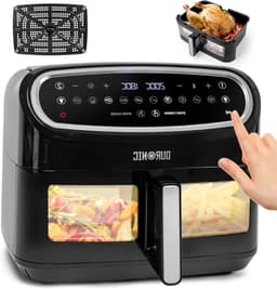 Heteluchtfriteuse - Airfryer Frituurpan - Gezond Koken - 10 Liter Capaciteit - 2400 Watt - Zwart — thumbnail 1