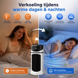 Aircooler Luchtkoeler – Tafelventilator / Mini Airco – 6 Standen – Luchtbevochtiger & Koelventilator voor Slaapkamer, Bureau en Woonkamer — thumbnail 2