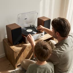Lenco Platenspeler - MC-860WDSI HiFi-set met DAB+ FM en Internetradio – CD en Bluetooth - 2x 30W Speakers - Hout Zilver — thumbnail 5