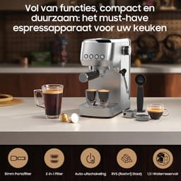 AIMASON CM1662 Italiaans Espressoapparaat 1350W - 20 bar Italiaanse hoge druk extractie - Professioneel melkopschuimsysteem - 1,3 liter watertank - Eenvoudig roestvrijstalen ontwerp - RVS — thumbnail 3