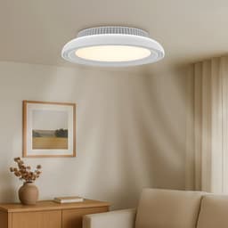 Plafondventilator met Lamp - Kingtron Flair - Aanpasbare Lichtkleur 3000K-4000K-6500K + RGB - Afstandsbediening - Dimbaar - Wit — thumbnail 2