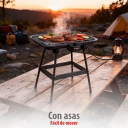 alpina Elektrische BBQ 2-In-1 2200W - Electrische BBQ Tafelmodel met Thermostaat - Elektrische Grill met Warmhoudfunctie - Tafelgrill Electrisch met Verstelbaar Rooster - 51 x 30 cm - Zwart — thumbnail 3