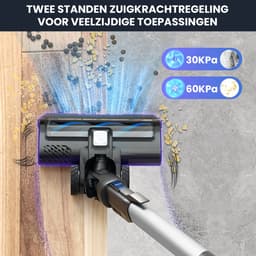 Grenintol V870 Steelstofzuiger - Snoerloze Stofzuiger met Accu - Draadloos Steelstofzuiger - 60000Pa Krachtige Zuigkracht - 350W Borstelloze Motor - 1.6L Grote Stofbak - HEPA Filter - LED Verlichting - Voor Dierenharen & Harde Vloeren - Blauw — thumbnail 3