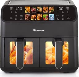 Dubbele Airfryer XXL 9L 901A- Digitale Airfryer 2×4.5L - 2000W - 10 Programma’s - Smart Finish & Match Cook - 80–200°C Instelbaar - Makkelijk te Reinigen – Capaciteit voor 5 Personen — thumbnail 1