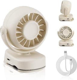 longziming -Draagbare Mini Ventilator - Clip Fan - Tafelventilator - 360 Grad Rotatie - Drie Snelheden - ABS Kunststof - Fluisterstil - Veelzijdig Gebruik - 1 Stuk — thumbnail 1