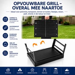 Houtskool BBQ Grill - Opvouwbaar - Draagbare Barbecue - RVS - Zilver — thumbnail 5