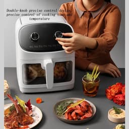 Heteluchtfriteuse Oven - Visuele Oven - Gezond Koken - Glazen Kijkvenster - 4 Liter Capaciteit - Multicolor — thumbnail 4