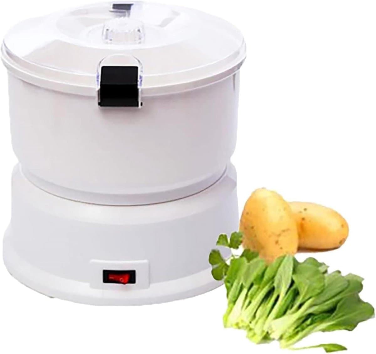 Elektrische Aardappelschilmachine - Automatische Schudder - Snel Groenten Schillen - Grote Capaciteit - 1 kg - Wit — afbeelding 1