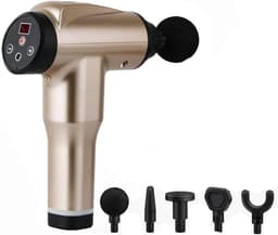 Massagepistool - Spierherstel Tool - Spierontspanning Herstel - LCD Touchscreen - 6 Massagekoppen - Goud — thumbnail 1