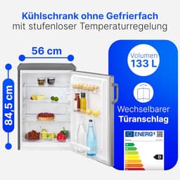 Bomann VS 2195.1 – Tafelmodel Koelkast – 133 Liter – Inox Look – Energieklasse D — thumbnail 4