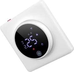 Slimme Thermostaat - Wifi Regelaar - Energie Besparen - App en Spraakbediening - 5-70 Graden - Wit — thumbnail 1