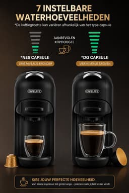 HomeGoodies - 5in1 Koffiezetapparaat - Koffiecupmachine - Koffiemachines - Heet & koud - Diverse capsules - Espresso & cappuccino — thumbnail 5