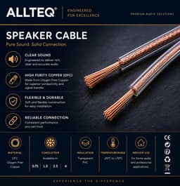 Luidspreker kabel - 4.0mm² - 25 meter - Op rol - Allteq — thumbnail 2