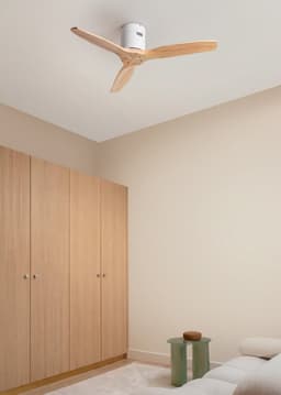 CREATE - Plafondventilator silent 100% hout 40W (Ø112cm) - Geen licht - Afstandsbediening - 6 snelheden - Programmeerbaar - WIND CALM NATURAL WOOD — thumbnail 4