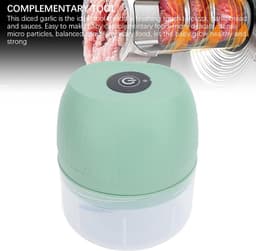 Elektrische Chopper - Keukenmachine Kruiden - Snel Ingrediënten Snijden - Draadloos en Compact - 250 Ml Capaciteit - Lichtgroen — thumbnail 3